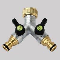 Robinet Quick 2 sorties - 3/4 F + 2 raccords KM