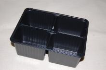 Barquettes 4 s�parations - 500 p. noir